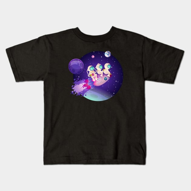 Space Team (2) Kids T-Shirt by Illustration_art